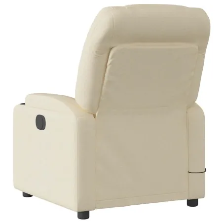 Fauteuil inclinable de massage électrique crème tissu