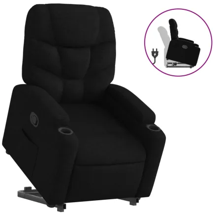 Fauteuil inclinable noir tissu 2
