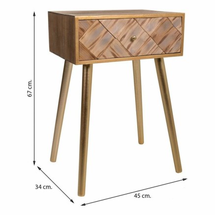 Nachttisch Alexandra House Living Braun 34 x 67 x 45 cm 2