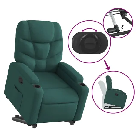 Fauteuil inclinable vert foncé tissu