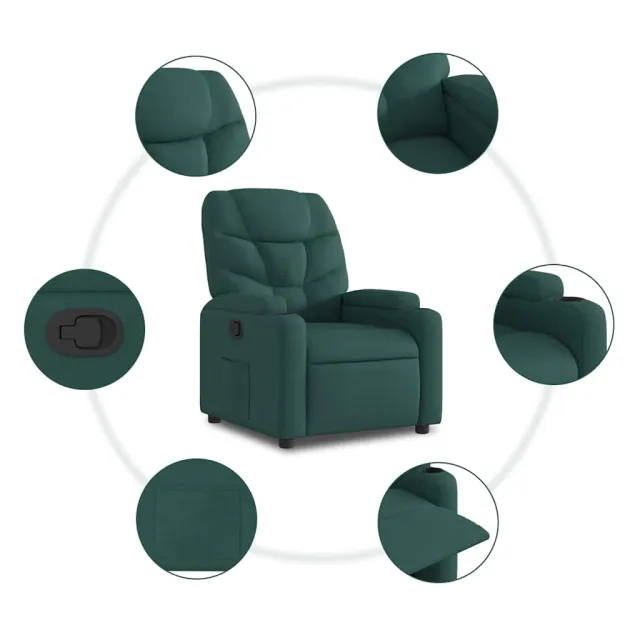 Fauteuil inclinable vert foncé tissu