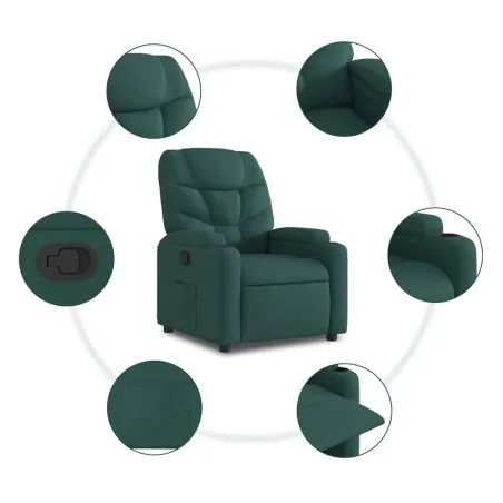 Fauteuil inclinable vert foncé tissu