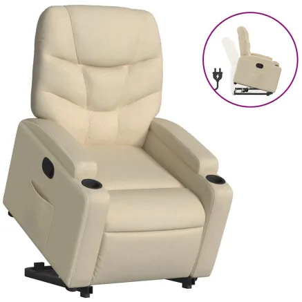 Fauteuil inclinable Crème Tissu 2