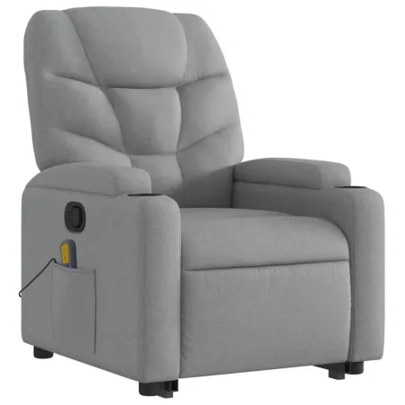 Fauteuil de massage inclinable Gris clair Tissu