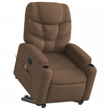 Fauteuil de massage inclinable Marron Tissu