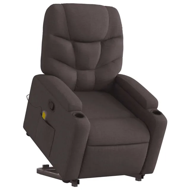 Fauteuil inclinable de massage Marron foncé Tissu