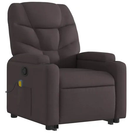Fauteuil inclinable de massage Marron foncé Tissu