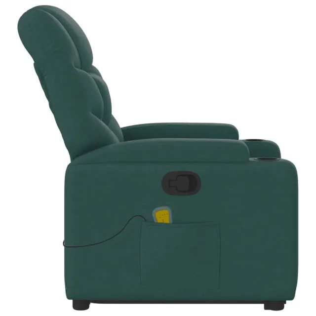Fauteuil inclinable de massage Vert foncé Tissu