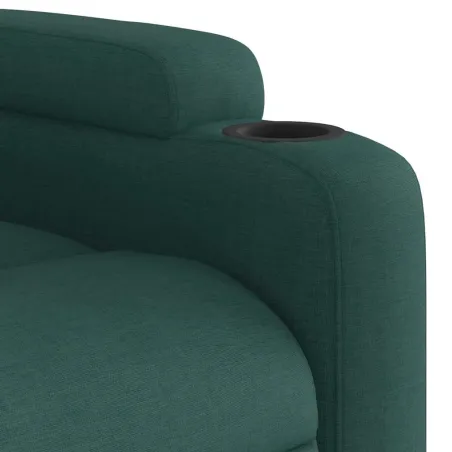 Fauteuil inclinable de massage Vert foncé Tissu
