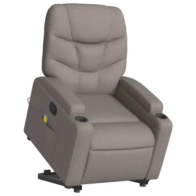 Fauteuil inclinable de massage Taupe Tissu