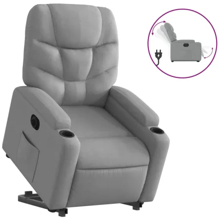 Fauteuil inclinable électrique gris clair tissu