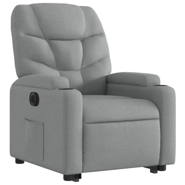 Fauteuil inclinable électrique gris clair tissu