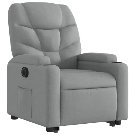 Fauteuil inclinable électrique gris clair tissu