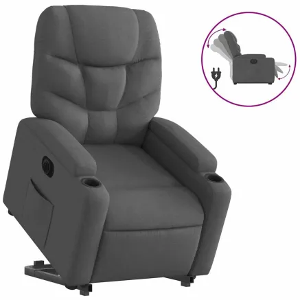 Fauteuil inclinable électrique gris foncé tissu 2