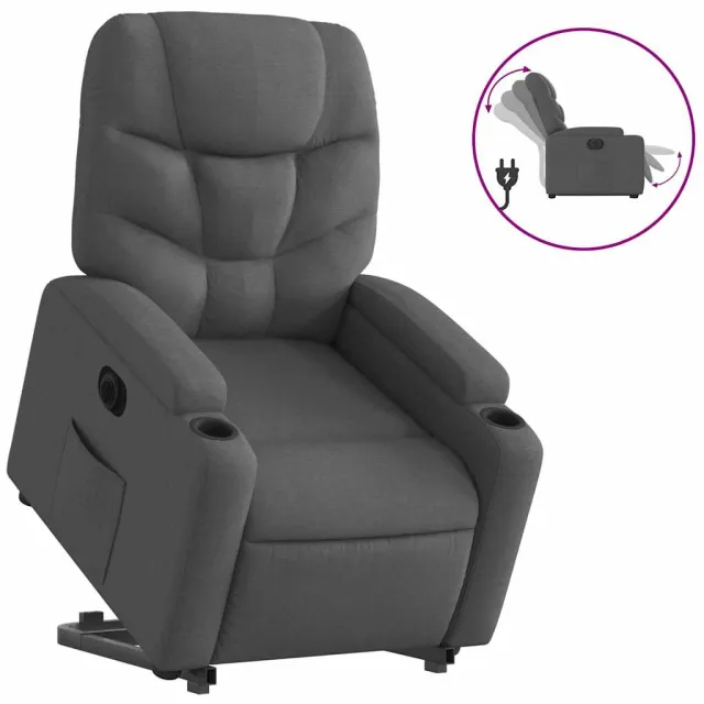 Fauteuil inclinable électrique gris foncé tissu