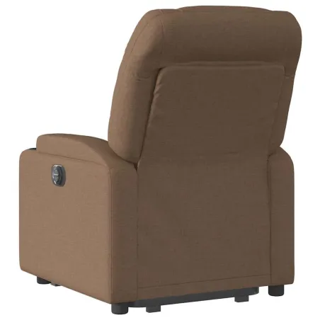 Fauteuil inclinable électrique marron tissu