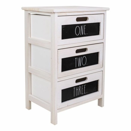 Cassettiera Alexandra House Living Bianco Legno di paulownia 29 x 58 x