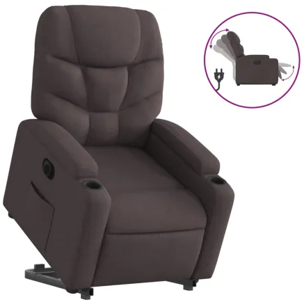 Fauteuil inclinable électrique marron foncé tissu 2