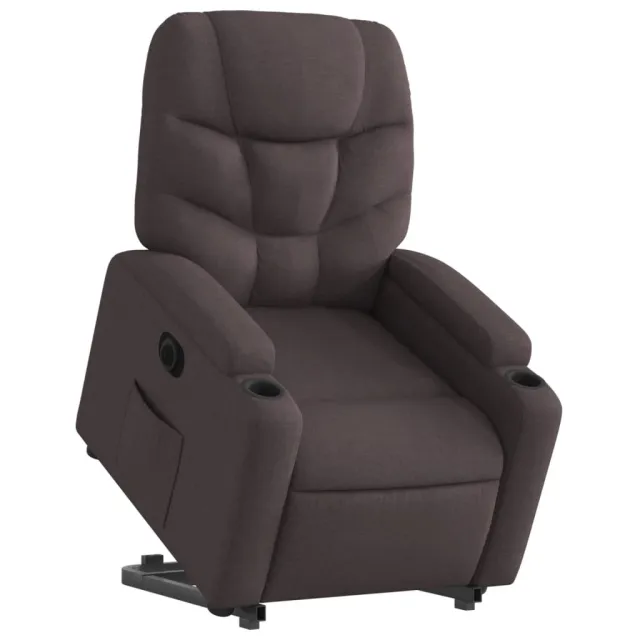 Fauteuil inclinable électrique marron foncé tissu