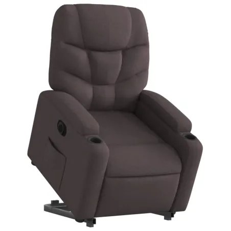 Fauteuil inclinable électrique marron foncé tissu