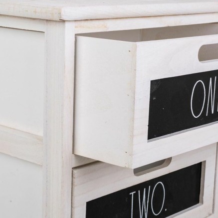 Cassettiera Alexandra House Living Bianco Legno di paulownia 29 x 58 x 2