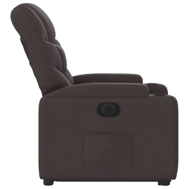 Fauteuil inclinable électrique marron foncé tissu