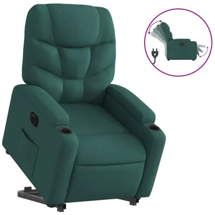 Fauteuil inclinable électrique vert foncé tissu 2