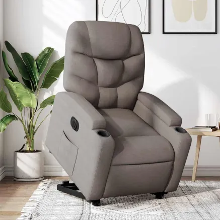 Fauteuil inclinable électrique taupe tissu
