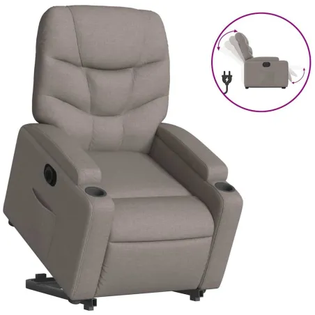 Fauteuil inclinable électrique taupe tissu