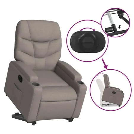 Fauteuil inclinable électrique taupe tissu