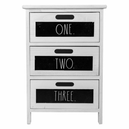 Chest of drawers Alexandra House Living White Paolownia wood 29 x 58 x