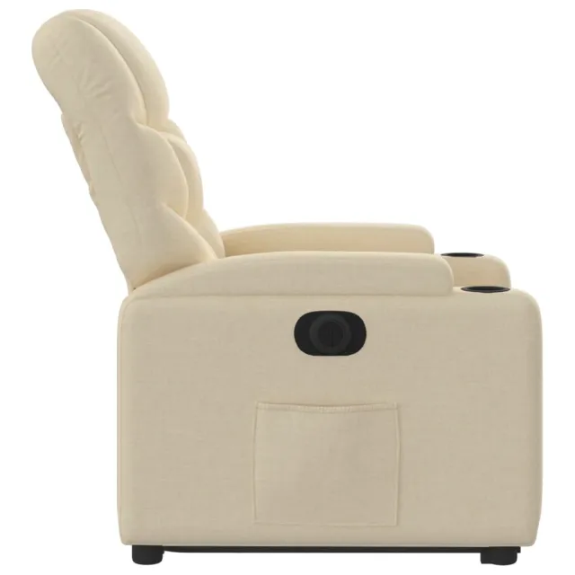 Fauteuil inclinable électrique crème tissu