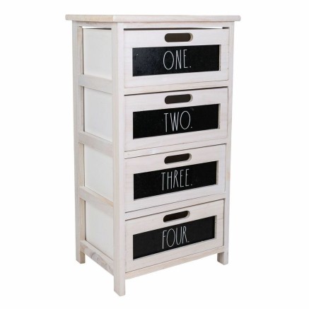 Caisson à Tiroirs Alexandra House Living Blanc Bois de paulownia 29 x