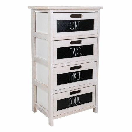 Cassettiera Alexandra House Living Bianco Legno di paulownia 29 x 73 x