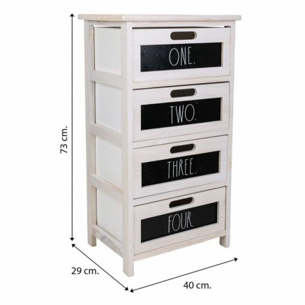 Cajonera Alexandra House Living Blanco Madera de Paulonia 29 x 73 x 40 2