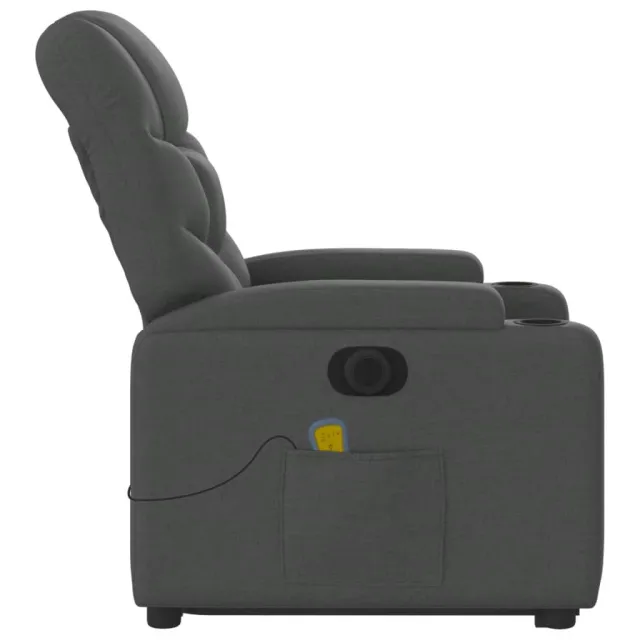 Fauteuil inclinable de massage électrique Gris foncé Tissu