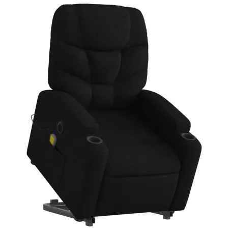 Fauteuil inclinable de massage électrique Noir Tissu