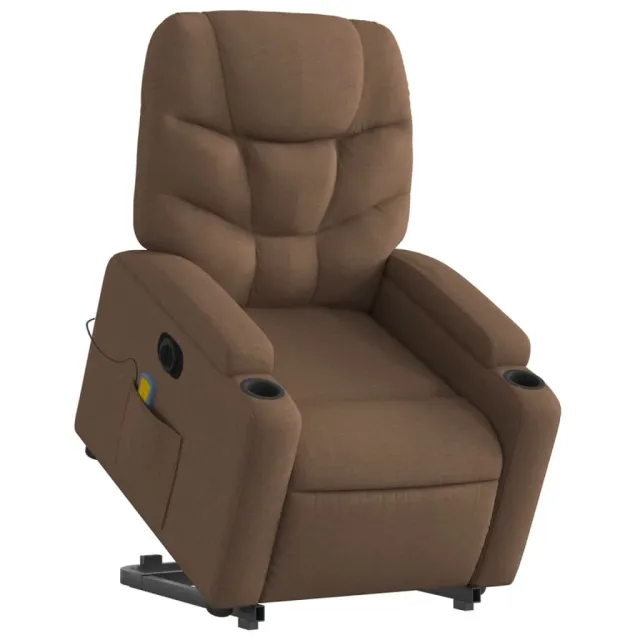 Fauteuil inclinable de massage électrique Marron Tissu