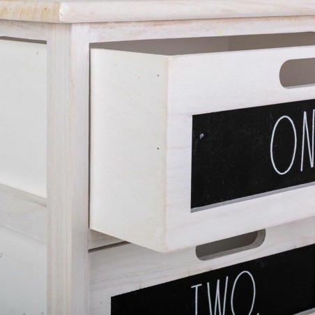 Cassettiera Alexandra House Living Bianco Legno di paulownia 29 x 73 x