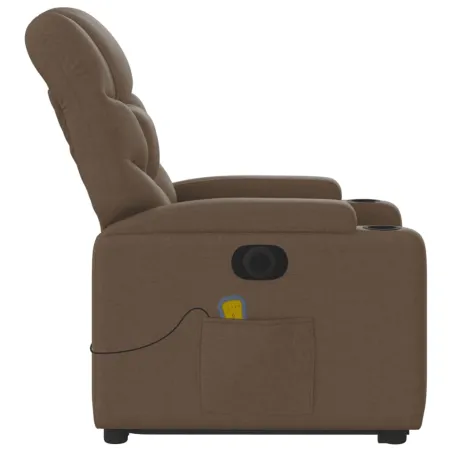 Fauteuil inclinable de massage électrique Marron Tissu