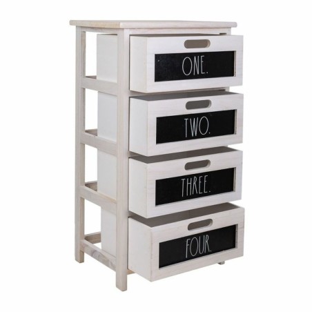 Cassettiera Alexandra House Living Bianco Legno di paulownia 29 x 73 x