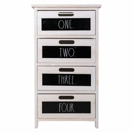 Cassettiera Alexandra House Living Bianco Legno di paulownia 29 x 73 x