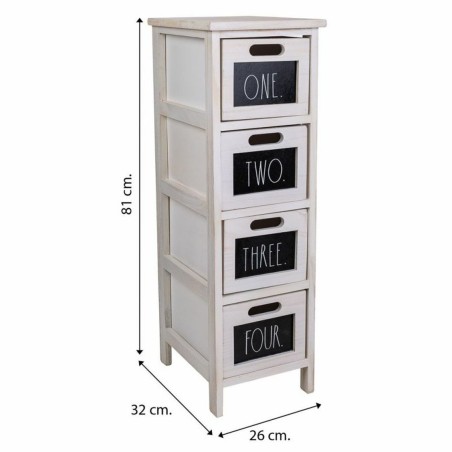 Cajonera Alexandra House Living Blanco Madera de Paulonia 32 x 81 x 26