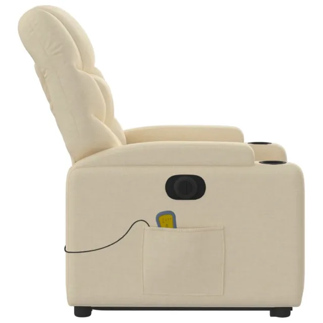 Fauteuil inclinable de massage électrique Crème Tissu