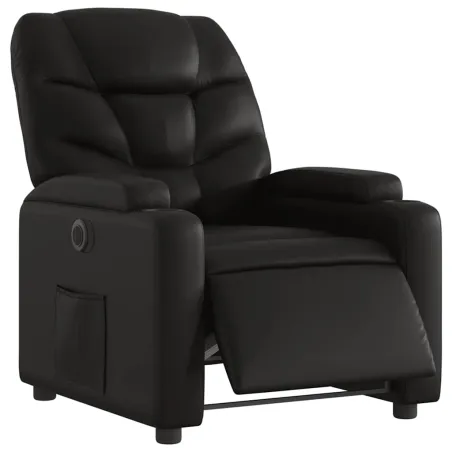 Fauteuil inclinable électrique Noir Similicuir