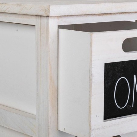 Cassettiera Alexandra House Living Bianco Legno di paulownia 32 x 81 x