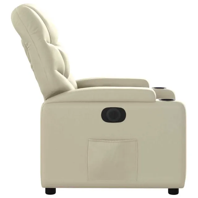 Fauteuil inclinable électrique Crème Similicuir