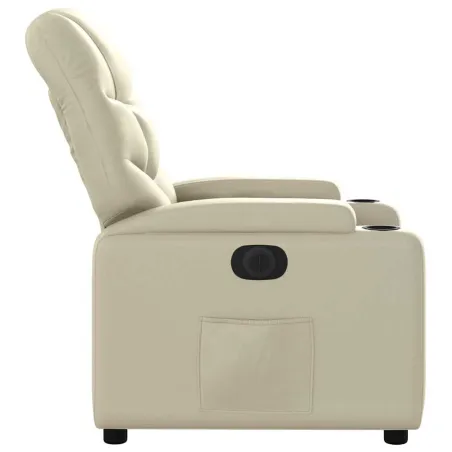 Fauteuil inclinable électrique Crème Similicuir