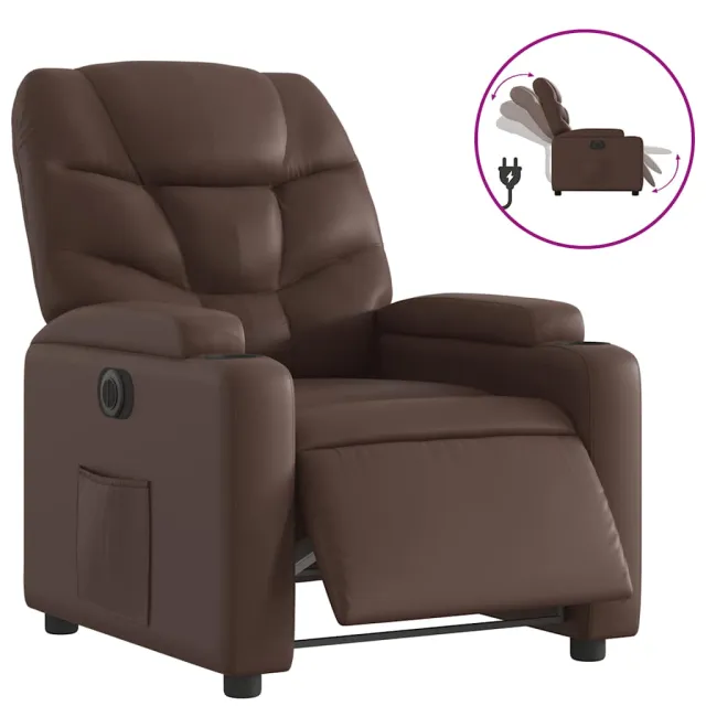 Fauteuil inclinable électrique Marron Similicuir