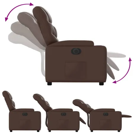 Fauteuil inclinable électrique Marron Similicuir